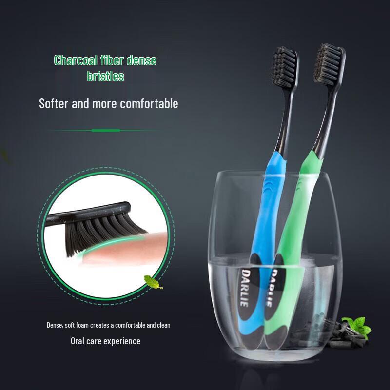 Hawley (Darlie) Charcoal Soft Bristle Toothbrush BC3, 2-Pack