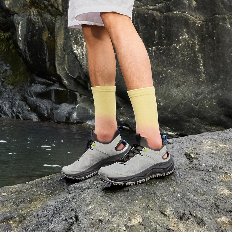 Новые LiNing Yijie LITE Нескользящие, Дышащие, Износостойкие, Противоударные Ботинки для речного треккинга Мужские Спокойный серый AHLV013-3