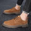Мужская обувь из натуральной кожи Весенняя обувь Низкие рабочие туфли с большой головкой Британская мода Повседневная кожаная обувь Мужская универсальная обувь