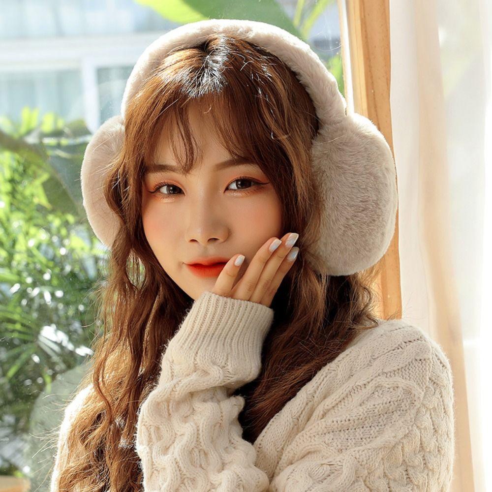 Colorful Soft Plush Ear Warmer Winter Earmuffs Fashion Women Men Ear Cover Ear-Muffs Outdoor Cold Protection Folding Earflap
