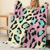 Plush Flannel Leopard Print Blanket Machine Washable, Soft & Cozy Warm, Ideal for Home Lounge, Office Naps, Perfect for Christmas & Halloween