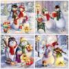 50X50CM DIY Christmas Diamond Embroidery Snowman 5D Full Drill Cross Stitch Diamond Painting Cartoon Winter Wall Art Home Decoration
