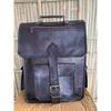 Men's Antitheft Backpack Travel Laptop School Goat Leather Vintage Bag.