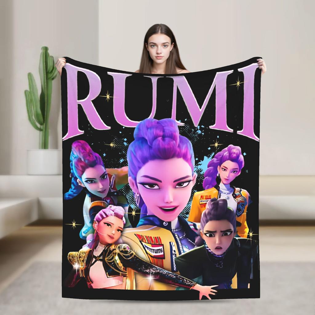 K-pop Охотники на демонов Huntrix Одеяло Фланелевое Смешное Дышащее Плед для домашнего текстильного декора