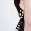 European & American Color Block Bamboo Earrings, Enamel Drip Niche Design Drop Earrings for Export