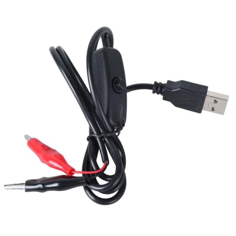 USB 5V Папа на Зажим Тестовый Кабель Адаптер Питания Провод с Переключателем для Электротехнических Испытаний