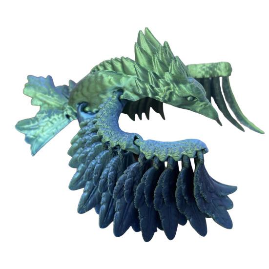 3D Printed Phoenix Figurine Movable Joints Colorful Bird Figure Articulated Animal