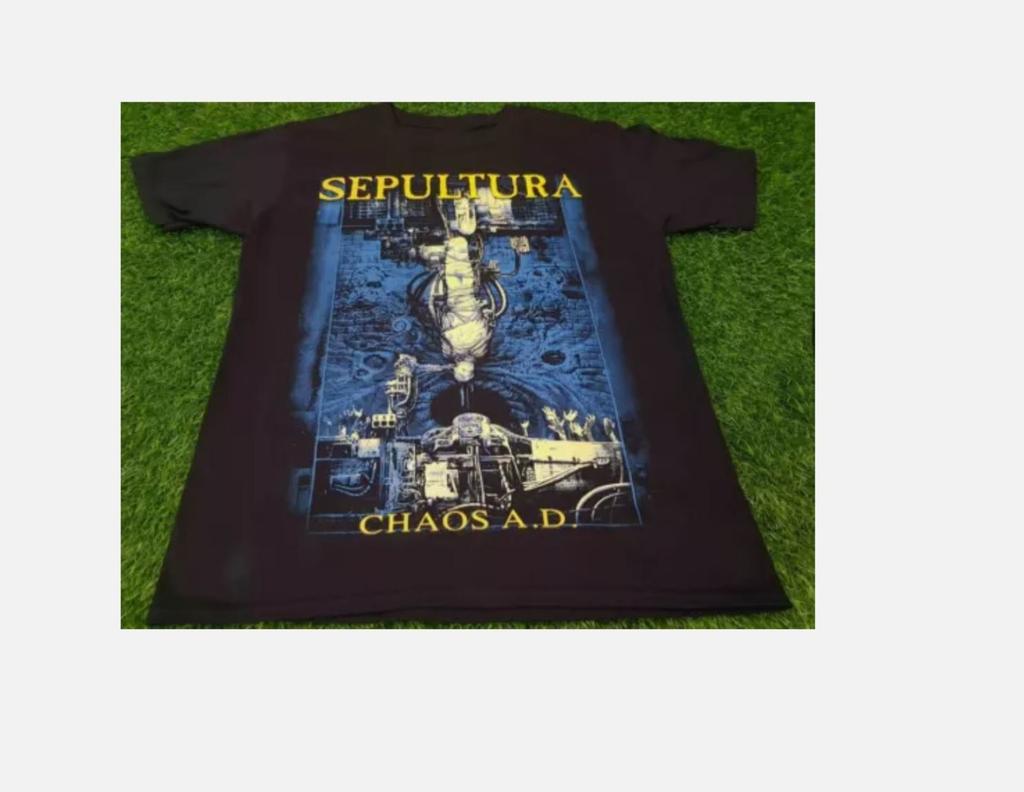 Винтажная футболка SEPULTURA CHAOS AD Мужская Все размеры Подарок для фанатов Футболка