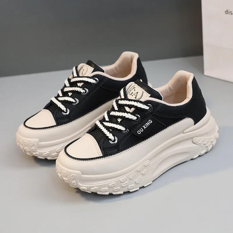 Luxury Women's Sneakers Fashion Outdoor Casual Shoes Designer Platform Shoes for Women Lace Up Vulcanized Shoes Zapatillas Mujer