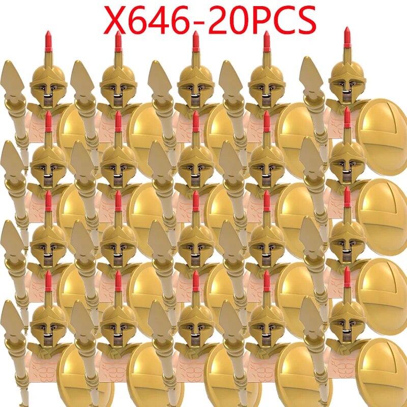 Military Building Blocks Medieval Times Roman Solider Figures Toys Adults Kids Gifts Weapons Sword Shield Helmet Cloak Halberd