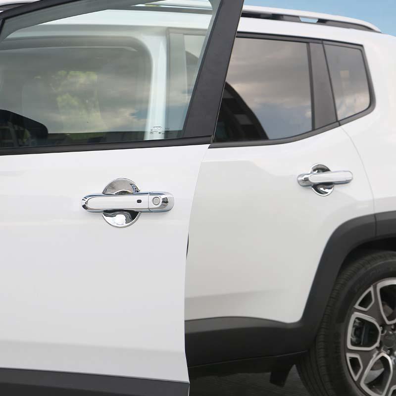 Наклейки на дверные ручки автомобиля, декоративные наклейки для Jeep Renegade 2016 года, внешние аксессуары