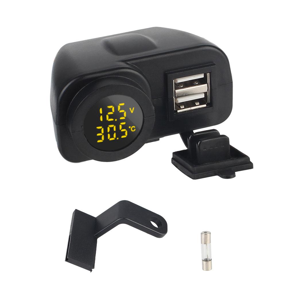 12V Мотоциклетные USB-зарядные устройства Разъем PD Type-C Быстрая зарядка QC 3.0 Цифровой вольтметр Термометр Адаптер питания Аксессуары для электровелосипеда