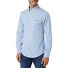Polo Striped Pony Logo Embroidered Poplin Long Sleeve Shirt Men Shirts Blue 710791845-003