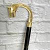 Antique Brass Round Wolf Head Handle Handmade Wooden Walking Stick Cane Gif