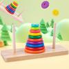 Wooden Large Hanoi Tower Ten-Layer Rainbow Tower Stacked Music Children'S Early Education Educational Building Block Primary School Students Teaching
