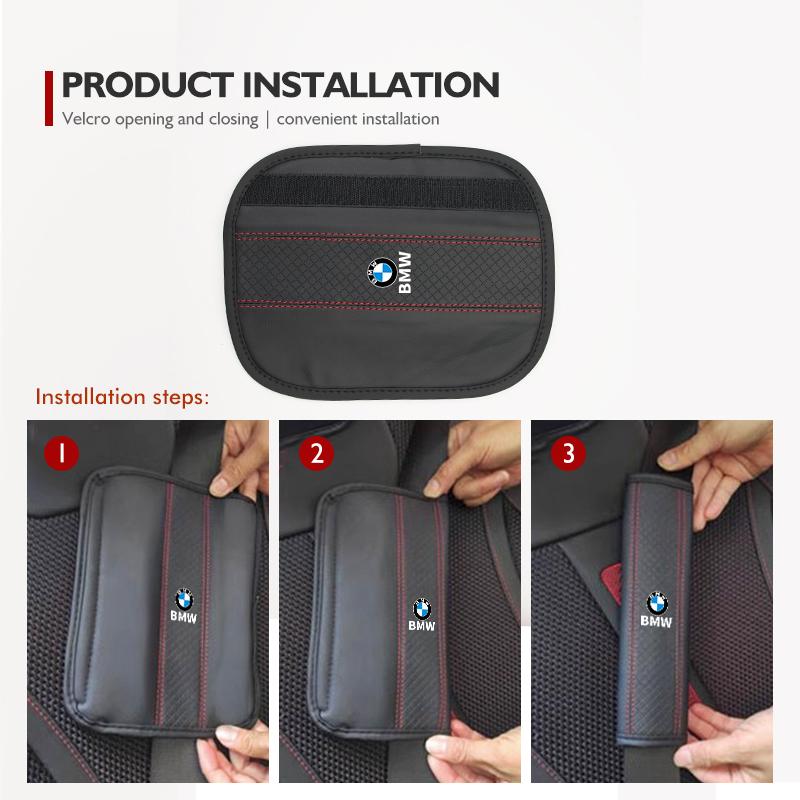 Leather Car Seat Safety Belt Soft Protector Shoulder Strap Pad For BMW X3 X5 M5 M3 E46 E90 E60 F10 E39 F30 E36 G30 E87 E70 MA6