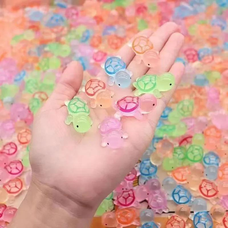 10/50/100 шт. Милые мини-светящиеся украшения в виде черепашек, светящиеся в темноте, мини-черепашки, микро-ландшафт, детские игрушки, украшение для дома, подарок