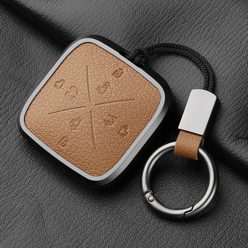 8 Button Aluminum Alloy Goatskin Car Key Case Cover For Zeekr X 001 009 2022 2023 Car Key Case Protect Fob