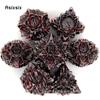 7 Pcs Silver Red Lotus Flower Metal Dice Solid Metal Polyhedral Dice Set Suitable for Role-Playing RPG Board Game Card Game