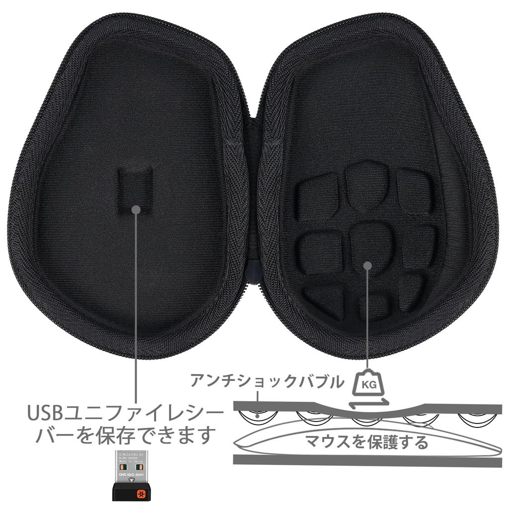 Logitech MX MASTER 4/MX MASTER3s, MX2300/MX MASTER 3, MX2200/MX MASTER 2S, MX2100CR Усовершенствованная беспроводная мышь Черный чехол для хранения (Только случай) - Энллоси