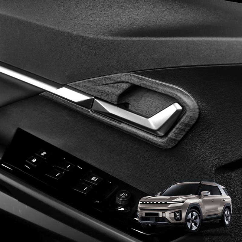 4Pcs Carbon Black ABS Door Bowl Molding Trim Decorative Strip Cover for SSANGYONG TORRES/TORRES-EVX/ACTYON -2026 LHD/RHD