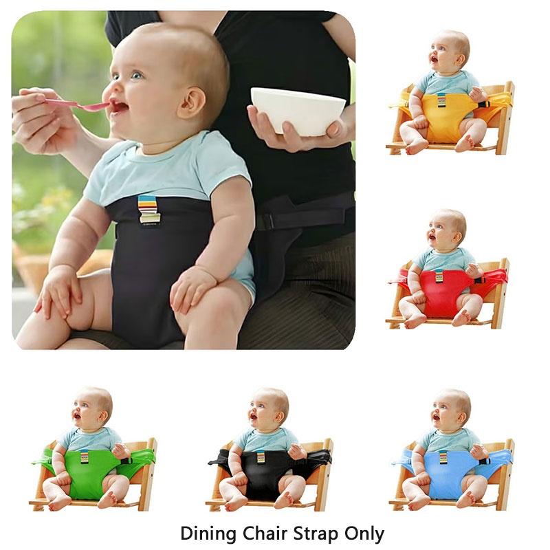 Складной детский безопасный стульчик для кормления с портативным дизайном и полиэстеровой тканью ярких цветов