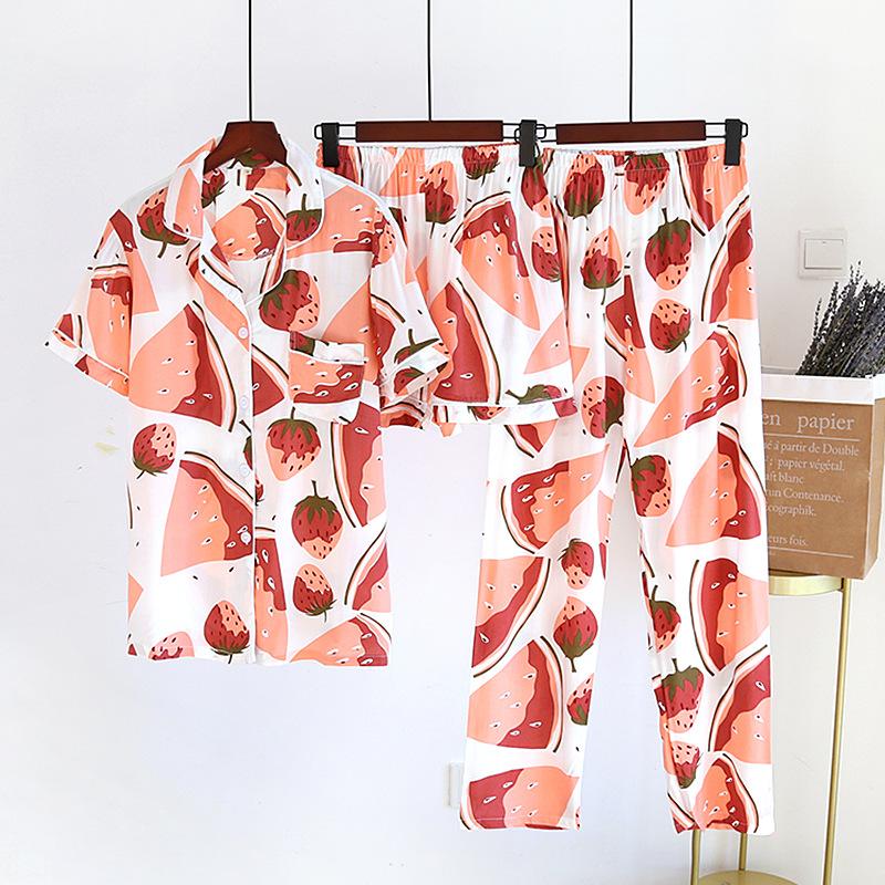 New Pyjamas for Women's Spring and Summer 100%Viscose Home Clothes Pajama Shorts Women Nightwear Female Set Woman 2 Pieces
