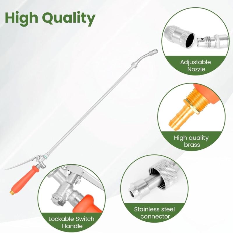 High Efficiency Telescoping Water Spray Nozzle Attachment 12 To 29 Inch For Pressure Washing Outdoor Cleaning Irrigation
