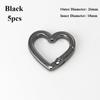 5pcs Black Gold Silver Carabiner Heart Snap Clasp Clip Push Trigger  Purses Handbags Buckles