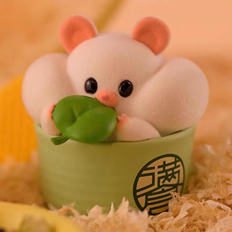 Модная игровая фигурка-брелок RIBOSE, слепой бокс, пушистый плюшевый хомяк