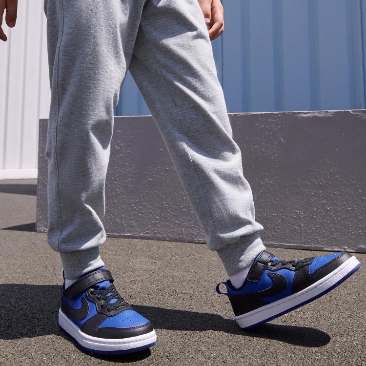 Nike Кроссовки Court Borough Low Recraft GS Game Royal Black Kids сине-белые HM6293-480