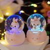 Girl Heart Cute Velvet Radish Rabbit Crystal Ball Nightlight Button Battery Power