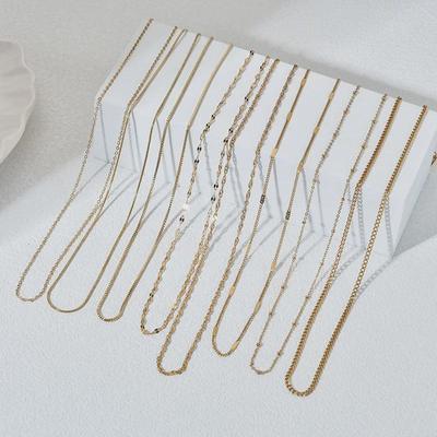 Модное ожерелье из нержавеющей стали с волнами: Европейский и американский стиль INS для стильной женской хип-хоп моды