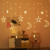 LED Star and Moon Curtain Lights - Waterproof Decorative String Lights for Birthday, Party, and Holiday Décor