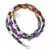 Natural Rutile Quartz Tiger Eye Amethyst Gemstone Beads Necklace 17" UB-4178 UB-4178