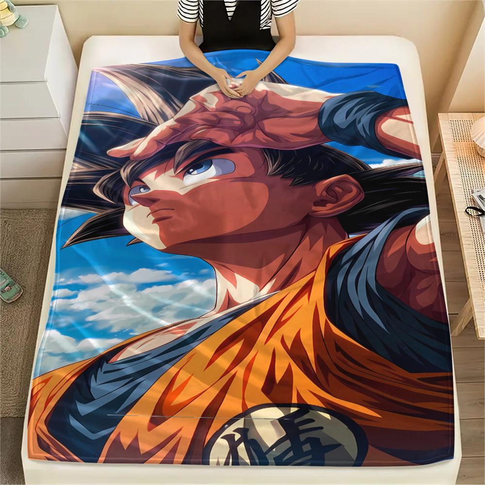 Фланелевое одеяло с принтом персонажей Dragon Ball, Высококачественное, Удобное для всех сезонов, Декор для дома, Тепло и уют, Идеально для рождественских подарков