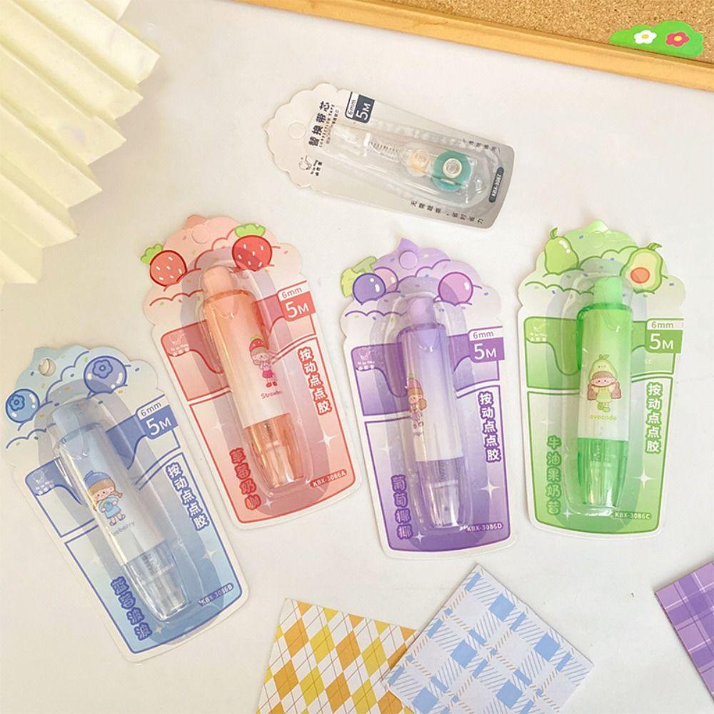 Pen Shape Glue Tape Replaceable Core Double Sided Adhesive Dot Glue Student Stationery