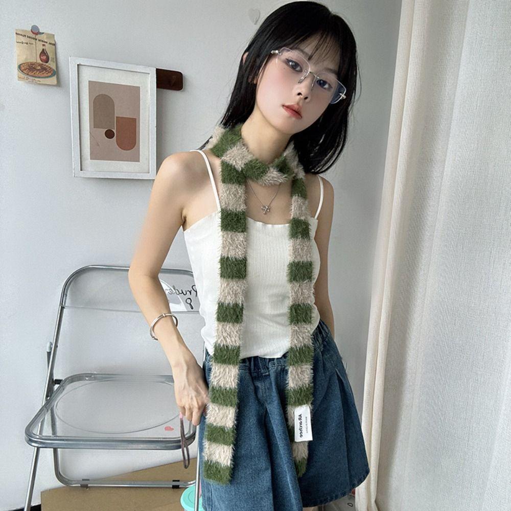 Harajuku Style Long Narrow Scarves Collocation Clothing Accessories Stripe Shawl  Outdoor
