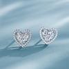 Huitan Heart Shaped Cubic Zirconia Stud Earrings for Women Temperament Love Earrings Wedding Luxury Fashion Lady's Ear Jewelry