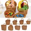 With Handle Kitchen Storage Basket Brown Wall Hanging Basket Creative Hand-woven Hanging Baskets