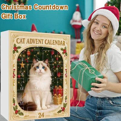 Кошачьи адвент-календари 2025, 24 дня, адвент-календари с милыми котятами-подвесками, украшения на новогоднюю елку с котятами, календарь обратного отсчета