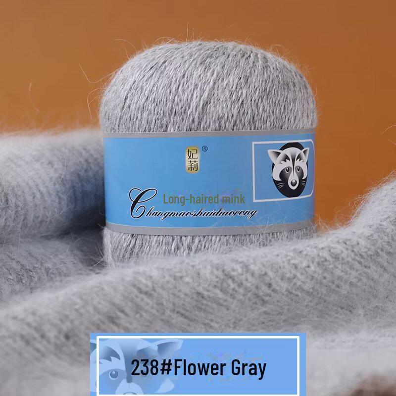 Мягкая пряжа из кашемира ручной работы для шапок и шалей, пряжа из шерсти норки с длинным ворсом средней толщины для вязания крючком