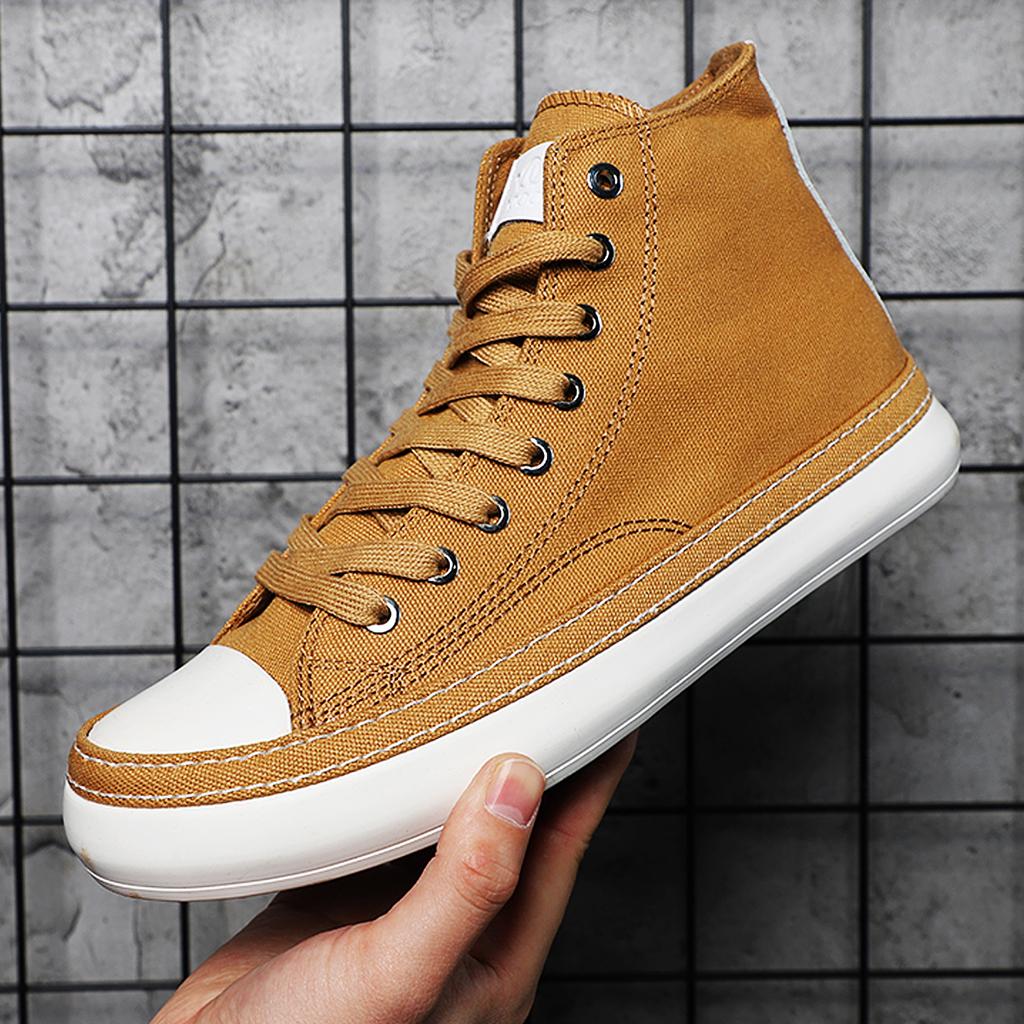 Men's High Top Canvas Shoes Spring Autumn Season New Breathable Casual Fashion Versatile Board Shoes Classic Trendy Sports Shoes