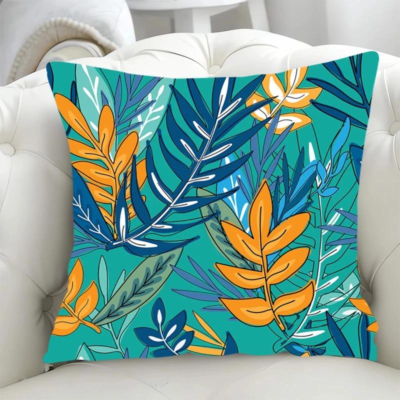 Luxury Home Decor Pillow Cover Living Room Sofa Cushion Cover Tropical Rainforest Grass Pattern Cushion Cover