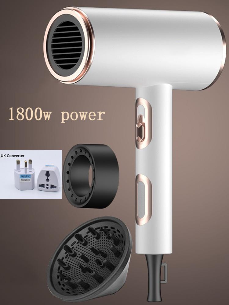 Portable Hair Dryers Negative Ion 1800W 2200W Three-gear Heating and Cooling Adjustment High Power Blue Light Anti-static Blow Dryer Home Appliance