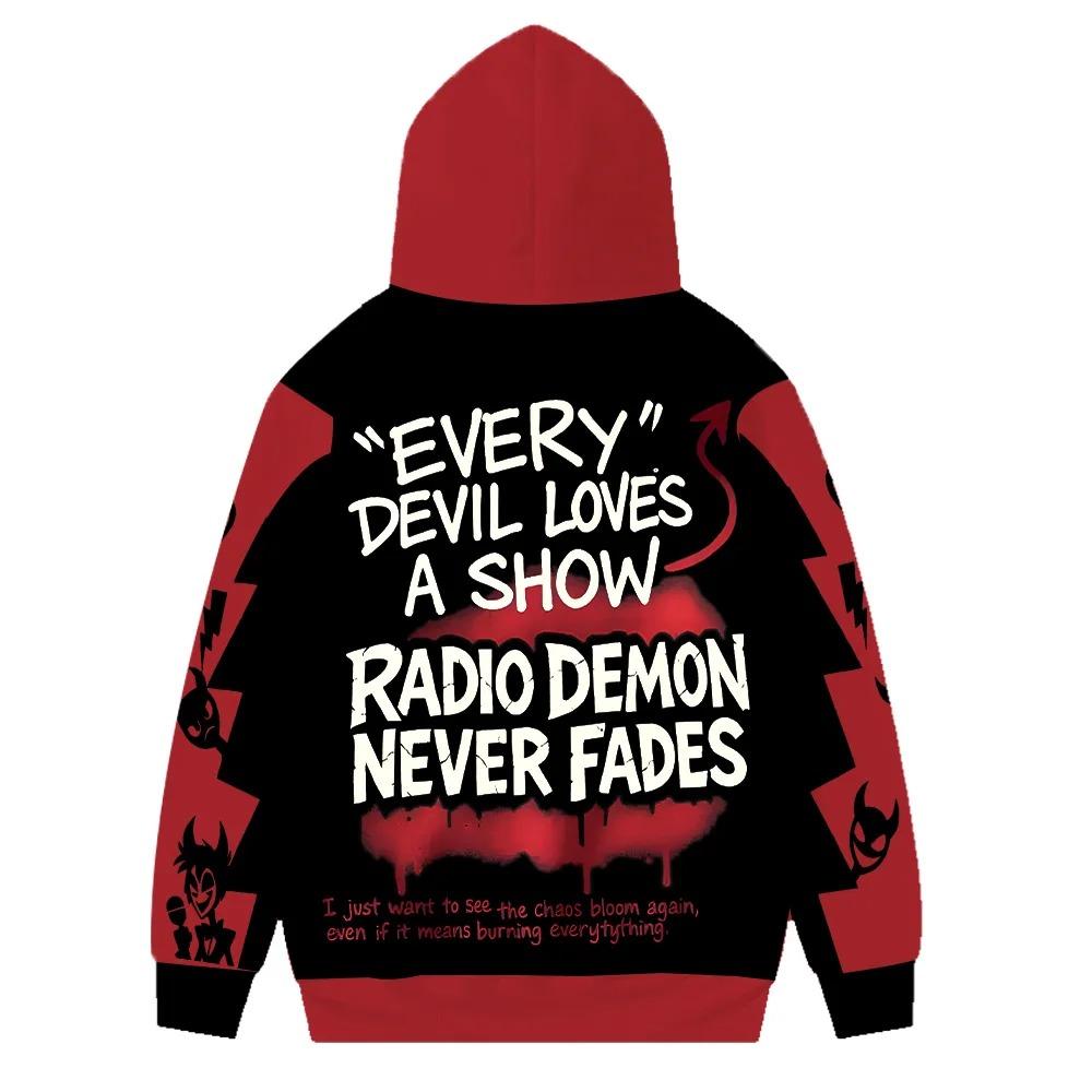 Аластор HazbinHotel Косплей Толстовка Аниме Уличная одежда Унисекс Милый Готический Аластор Подарок для фанатов Пуловер Helluva Boss Трендовая уличная одежда