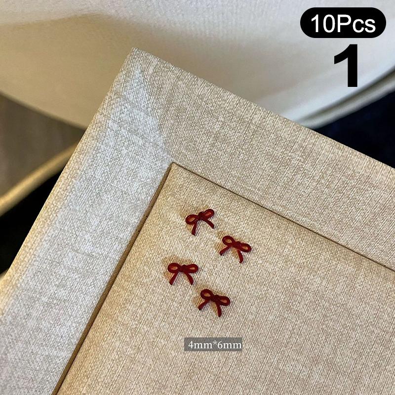 10 шт. Красные смоляные длинные ленты Шармы для нейл-арта Каваи Бант Стразы для украшения ногтей DIY Маникюр Орнамент Аксессуары Принадлежности