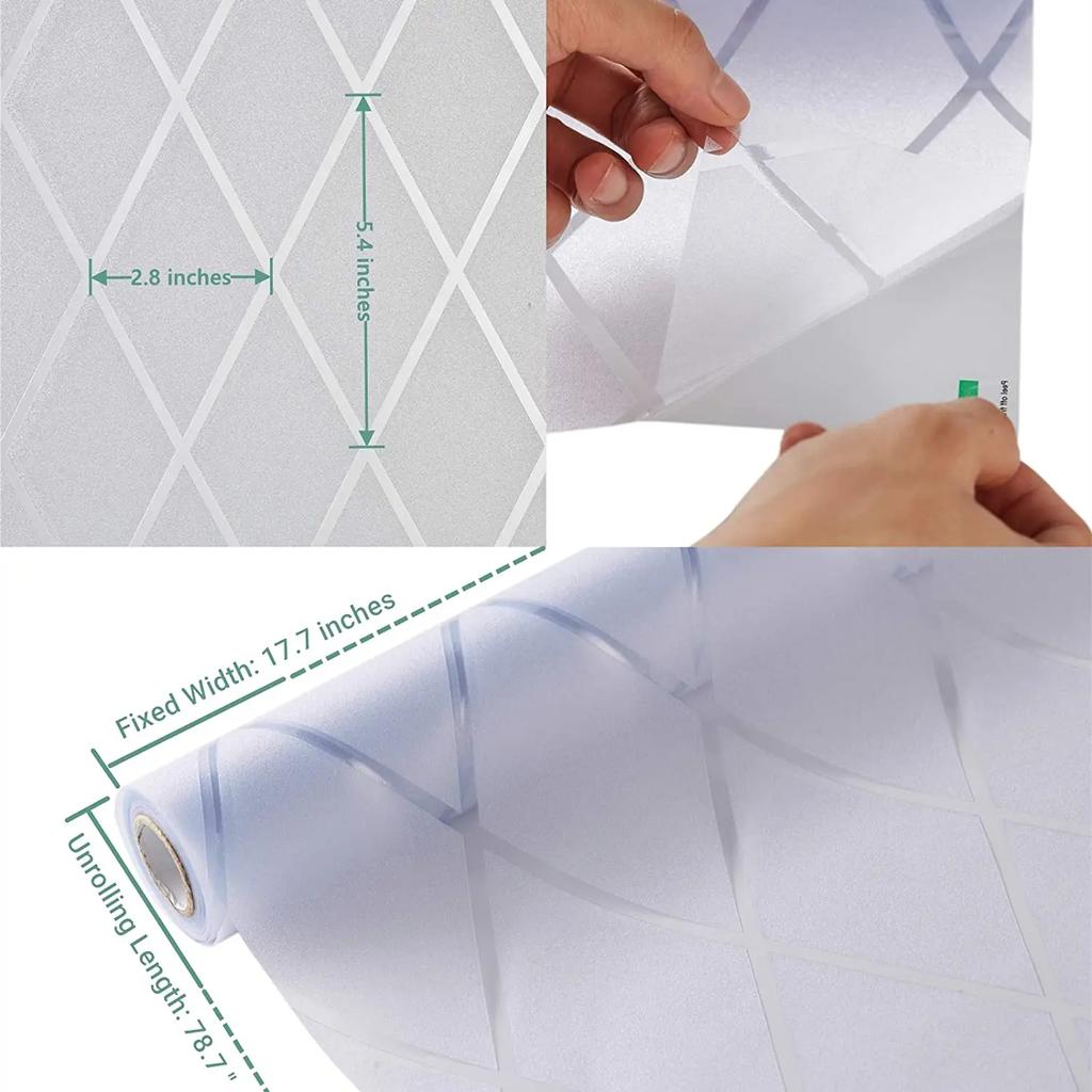 Матовая оконная пленка Mul-size Lattice, защитная пленка для окон, статическая клейкая виниловая непрозрачная наклейка на стекло, неклейкая, анти-УФ