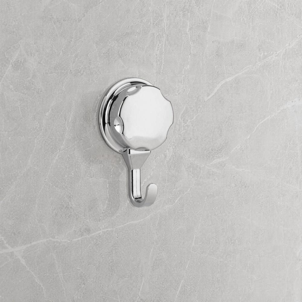 3 PCS Durable Suction Cup Hook Silver Robe Hook Convenient Towel Rack Flat Smooth Surface