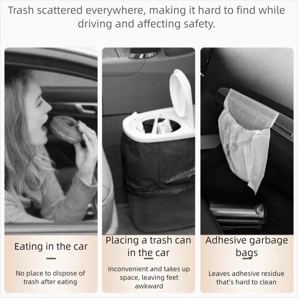 Waterproof Magnetic Adsorption Storage Bag Leather Seat Hanging Trash Can  Car Interior Supplies